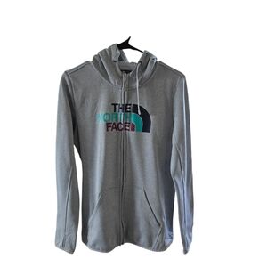 The North Face Gray Full-Zip Hoodie‎ with Colorful Logo